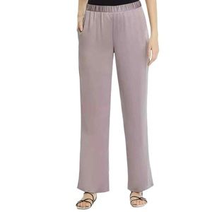Eileen Fisher Satin Straight Pant, Easy Fit Full Length S/P, color briar